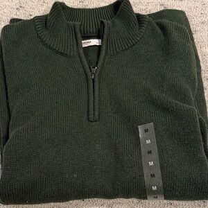 Sonoma Men's Deep Green Zip-Up Sweater